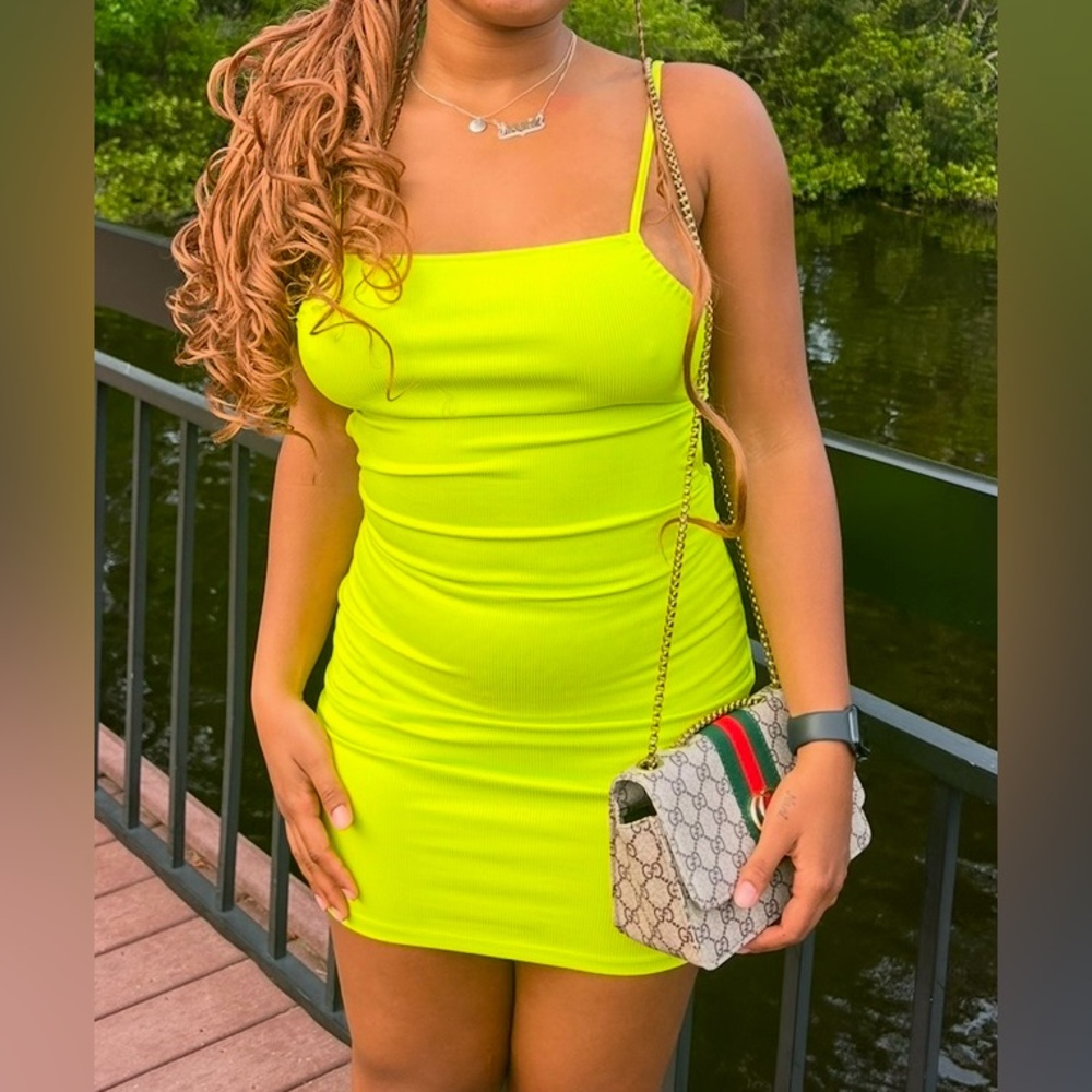 Forever 21 Neon Green Mini Bodycon Dress
